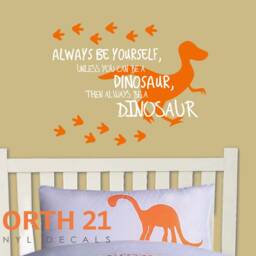 Wall Decals For Kids - Always Be Yourself Dino Footprints Dinosaur Decal A Dinosaurs Wallapalooza - thumbnail 2