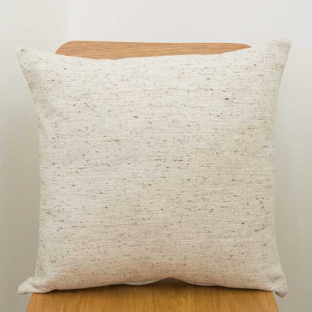 Recycled Plastic Bottle Cushion in Natural. Plain Off-White Ivory Cover - Perfect For Modern & Minimalistic Styles. 17x17 - image 1