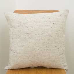 Recycled Plastic Bottle Cushion in Natural. Plain Off-White Ivory Cover - Perfect For Modern & Minimalistic Styles. 17x17 - thumbnail 1