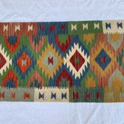 Handmade Afghan Wool Chobi Kilim Runner Rug 2x6 Ft, Vegetable Dyed - thumbnail 2