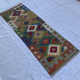 Handmade Afghan Wool Chobi Kilim Runner Rug 2x6 Ft, Vegetable Dyed - thumbnail 4