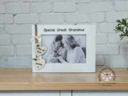 Personalised Grandma Photo Frame, Custom Hearts & Bow - thumbnail 1