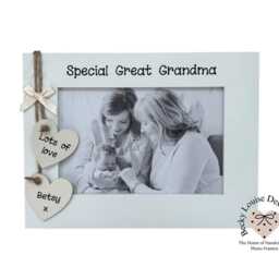 Personalised Grandma Photo Frame, Custom Hearts & Bow - thumbnail 2