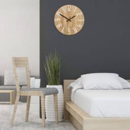 Wood Clock, Large Wall Clock, Unique Wall Modern Abstract Style, Industrial Decor, Slim_Wood_Brown - thumbnail 4