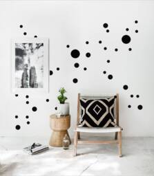 Polka Dot Wall Sticker Custom Sized Sets, 3cm 4cm 5cm & 10cm Sized Black Decals Dots, Kids-Room Nursery-Decor - thumbnail 1