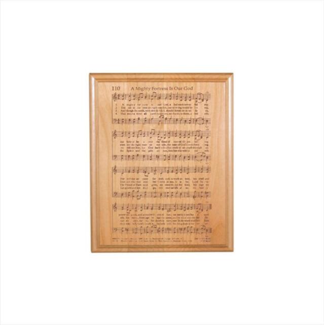 A Mighty Fortress Hymn Plaque - Engraved Solid Alder Wood Christian Gift Religious Wall Decor Housewarming - image 1
