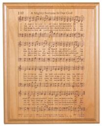 A Mighty Fortress Hymn Plaque - Engraved Solid Alder Wood Christian Gift Religious Wall Decor Housewarming - thumbnail 2