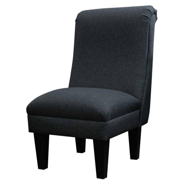 Handmade Charcoal Grey Bedroom Dining Chair - Accent Sawana Upholstered Fabric British Bespoke Made - image 1