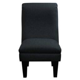 Handmade Charcoal Grey Bedroom Dining Chair - Accent Sawana Upholstered Fabric British Bespoke Made - thumbnail 2