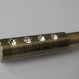 Curtain Pole Finial - Crystal Dots Antique Gold/Silver Stainless Steel ??16mm - Pack Of 1 - thumbnail 3