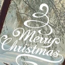 Merry Christmas Tree - Festive Decorative Window Or Wall Vinyl Decal Sticker 24 Colour Options Available - thumbnail 1