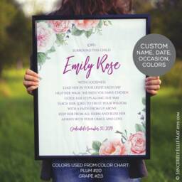 Baby Dedication Gifts - Personalize Girl Name Christian Wall Art Also Great For Christening/Baptism First Communion You Print 40425 - thumbnail 2
