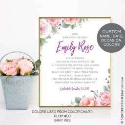 Baby Dedication Gifts - Personalize Girl Name Christian Wall Art Also Great For Christening/Baptism First Communion You Print 40425 - thumbnail 1