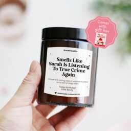 True Crime Podcast Candle Gift For Friend Wife Sister - Personalized Christmas Birthday Lover - thumbnail 1