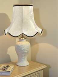 Traditional Ivory Cream Paisley Fabric Lampshade Handmade in The UK For Table & Floor Standard Lamp Shades, Ceiling Lights, Wall Lights - thumbnail 1