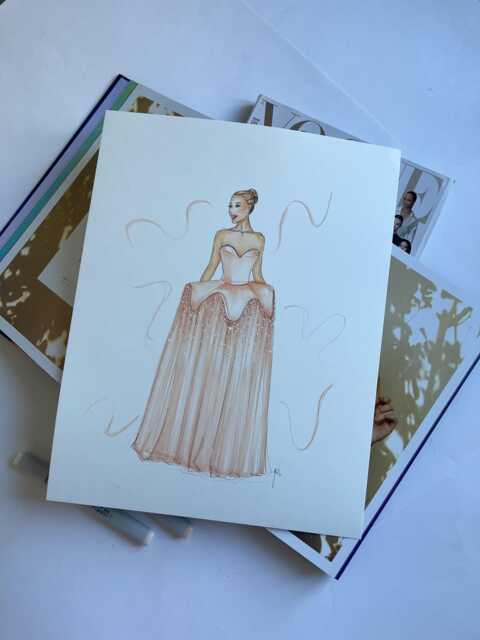 Original Satin Dreams Fashion Art, Musical Inspired Illustration