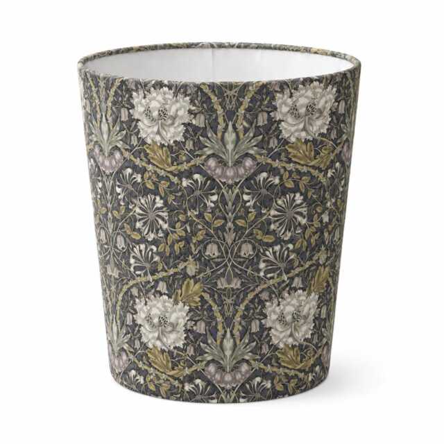 William Morris Honeysuckle Mocha Waste Paper Bin - Handmade Fabric Basket For Bedroom, Study Or Home Office - image 1