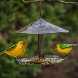 Recycled Metal Hanging Goldcrest Feeder. Outdoor Bird Garden Gift - thumbnail 2