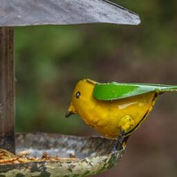 Recycled Metal Hanging Goldcrest Feeder. Outdoor Bird Garden Gift - thumbnail 3