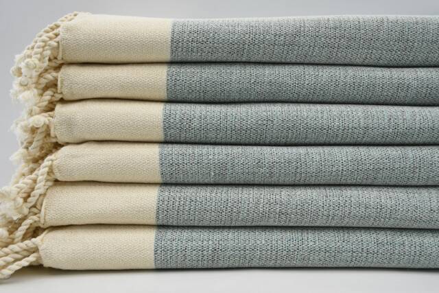 "Teal Color Towel, Beach Towel, Turkish Bath Towel, 40""x67" - image 1