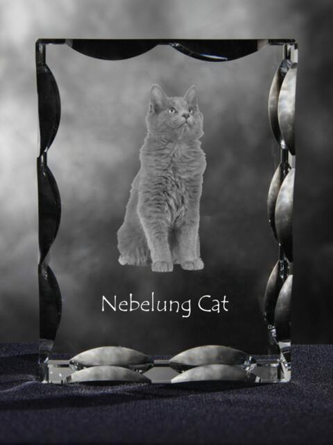 Nebelung , Cubic Crystal With Cat, Souvenir, Decoration, Limited Edition, Collection - image 1