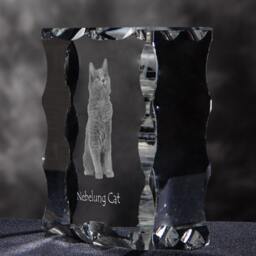 Nebelung , Cubic Crystal With Cat, Souvenir, Decoration, Limited Edition, Collection - thumbnail 2
