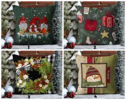 Christmas Gnomes Cushion Cover/New Year Gift Wrap Pillow Cover/Red Green New Case/Snowman Cover/Christmas Decoration - thumbnail 1