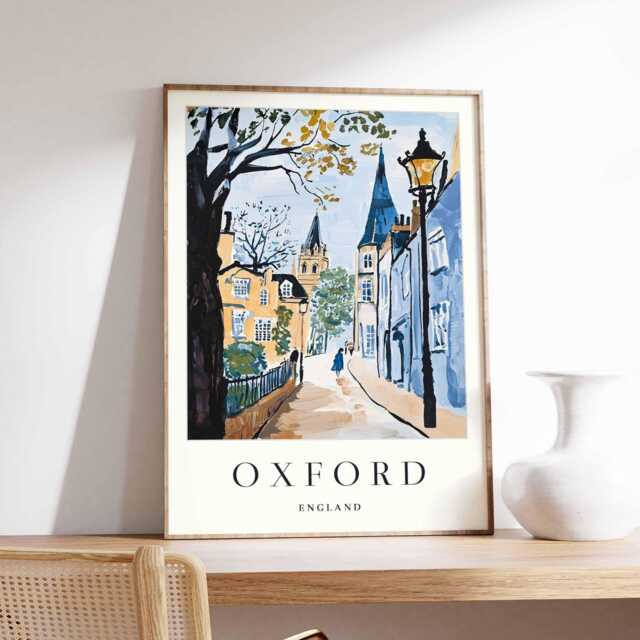 Oxford City Map Poster Minimalist UK Travel Wall Art - image 1