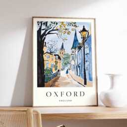 Oxford City Map Poster Minimalist UK Travel Wall Art - thumbnail 1