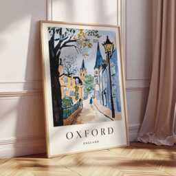 Oxford City Map Poster Minimalist UK Travel Wall Art - thumbnail 3