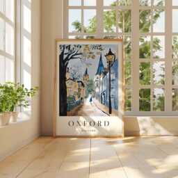 Oxford City Map Poster Minimalist UK Travel Wall Art - thumbnail 2