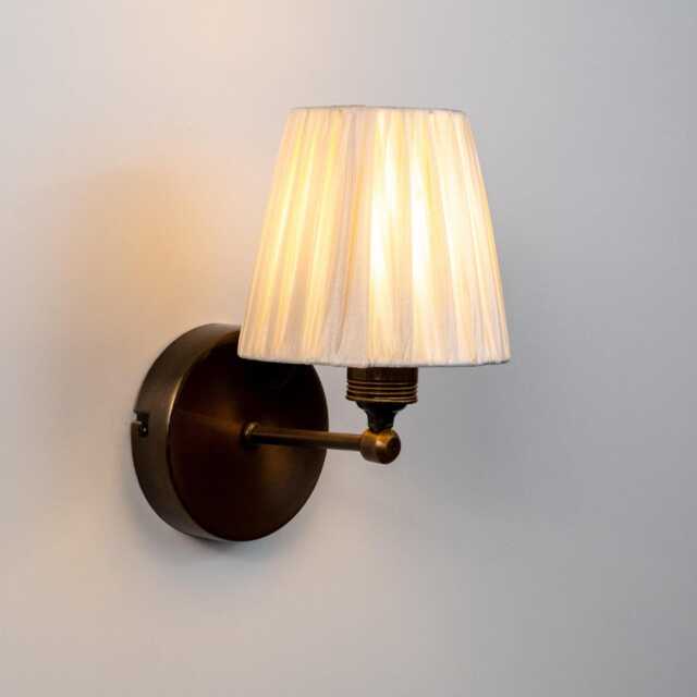 Elegant Mid-Century Modern Wall Sconce With Pleated Shade, Small Minimalist Vanity Light, Vintage Hallway Lamp - image 1