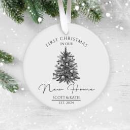 Personalised First Christmas in Our New Home Bauble, Couple Keepsake, Home, Ornament, Housewarming - thumbnail 1