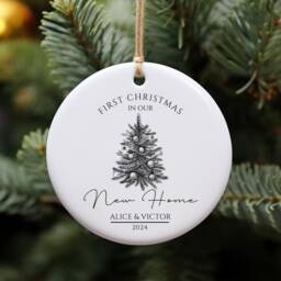 Personalised First Christmas in Our New Home Bauble, Couple Keepsake, Home, Ornament, Housewarming - thumbnail 2