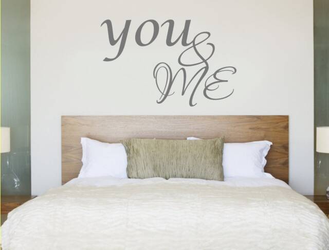 You & Me Wall Sticker, Bedroom Decor, Romantic Art, Love Quotes, Decal - image 1