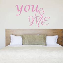 You & Me Wall Sticker, Bedroom Decor, Romantic Art, Love Quotes, Decal - thumbnail 2