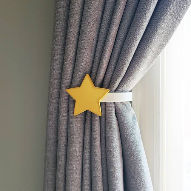 Replaceable Star Shape Curtain Holdbacks/Tiebacks 3D Printed Plastic - Set Of 2 - image 1
