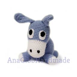 Hand-Knitted Donkey Plush - Crochet Animal Toy, Handmade For Kids - thumbnail 2