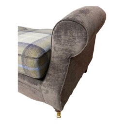 Wing Back Queen Anne Sofa Balmoral Plaid, Oxford Blue & Grey - thumbnail 4