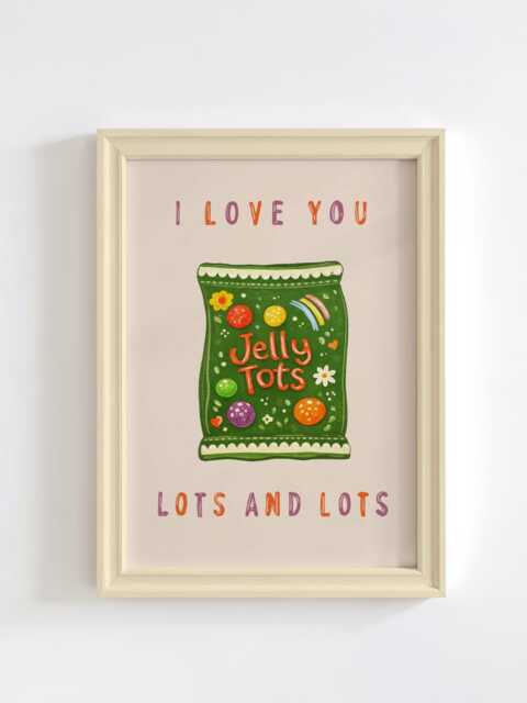I Love You Lots Jelly Tots Print - Bright Children's Bedroom Art - image 1