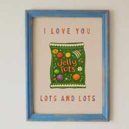 I Love You Lots Jelly Tots Print - Bright Children's Bedroom Art - thumbnail 2