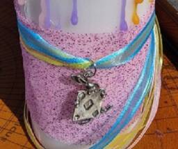White Rabbit Candle, Silver Charm, Alice in Wonderland Aromatherapy Candle - thumbnail 3