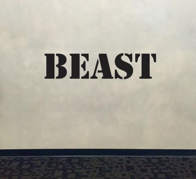 Wall Decal For Gym, Fitness Decal, Classroom Decor, Beast Stencil Font Gym - image 1