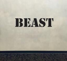 Wall Decal For Gym, Fitness Decal, Classroom Decor, Beast Stencil Font Gym - thumbnail 1