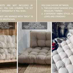 Tufted Water-Repellent Patio Cushion French-style Floor Seating - thumbnail 2
