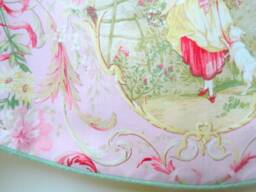 Richloom Fragonard Pale Pink - Window Valance Corded Lined Rod Pocket Scalloped Romantic French Country Cotton Toile Very Rare - thumbnail 2