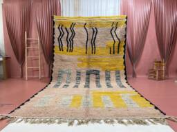 Large Handmade Wool Rug Moroccan Tribal Design, 7x13Ft - thumbnail 1