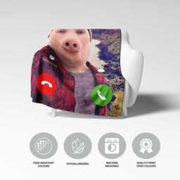John Pork Blanket - Funny Meme Design Viral Character Fleece Throw Internet Trend Bedding Humorous Gift Idea For Fans - thumbnail 3