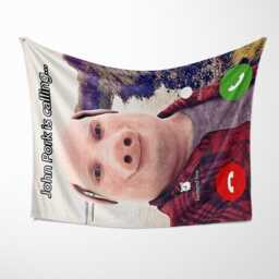 John Pork Blanket - Funny Meme Design Viral Character Fleece Throw Internet Trend Bedding Humorous Gift Idea For Fans - thumbnail 2