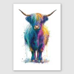 Shapes Of Silence - Highland Cow Wall Art Set 3 Prints - Modern Farmhouse Cattle Decor Rustic Animal Unframed Artwork - thumbnail 3